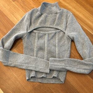 Gray cropped long sleeve